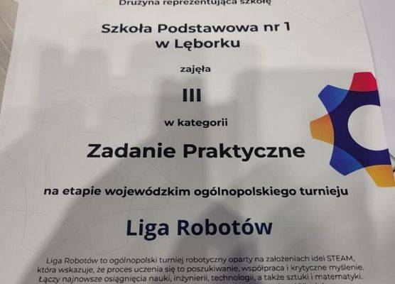 III miejsce w etapie wojewódzkim Ogólnopolskiego Turnieju Ligi Robotów grafika