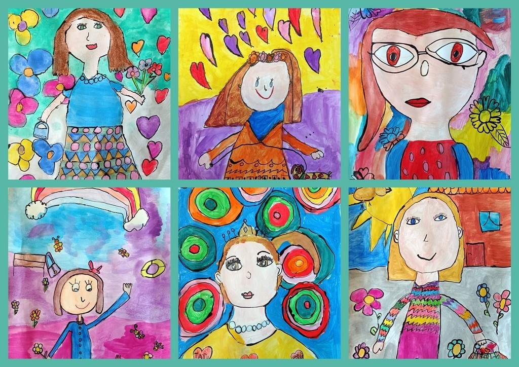 Portret Mamy I Taty Praca Plastyczna Portret Mojej Mamy - Laureatki Konkursu Plastycznego