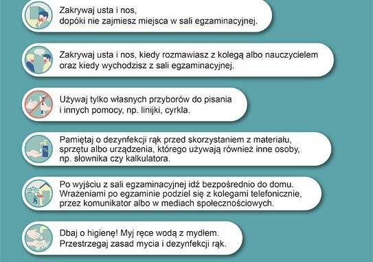 Organizacja egzaminu ósmoklasisty grafika