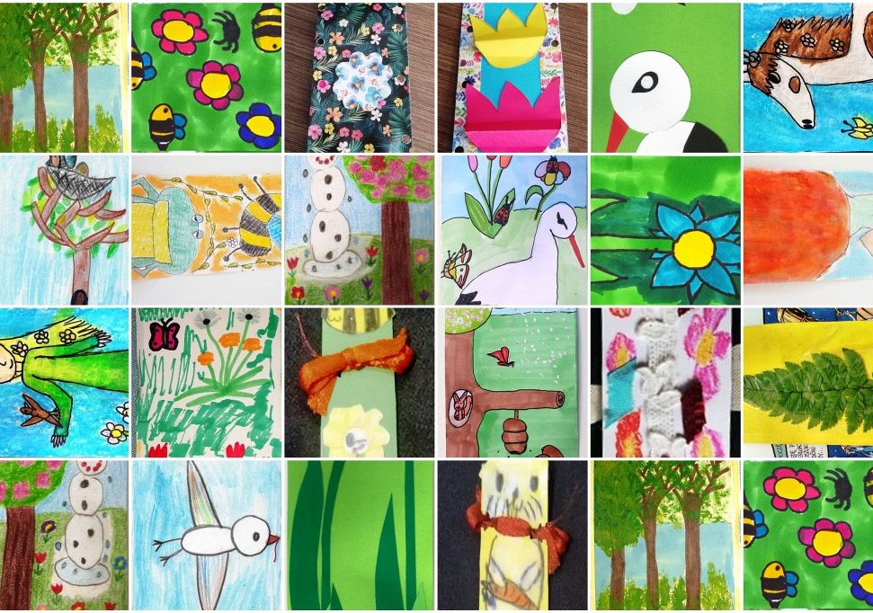 Wiosenna zakładka do książki grafika