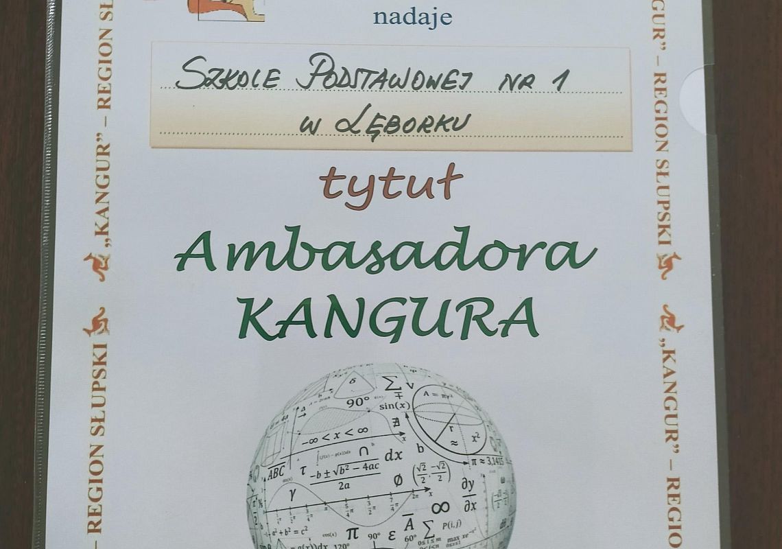 SP 1 w Lęborku Ambasadorem Kangura grafika