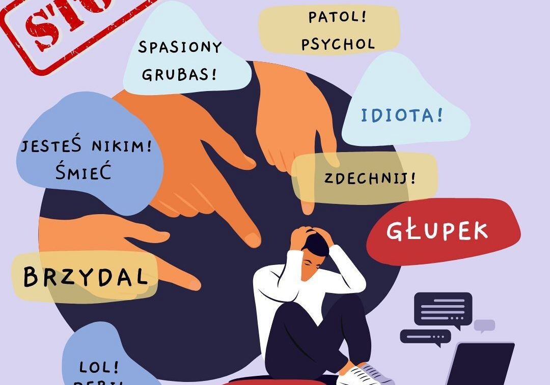 Hejt w Internecie- zagrożenia i konsekwencje grafika