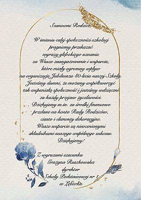 Podziękowania dla Rodziców