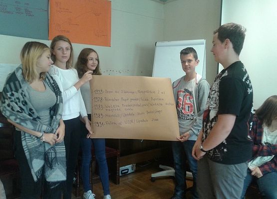 Polsko – niemiecka wymiana młodzieży –  warsztaty językowo-historyczne w Gdańsku:  „Es begann in Danzig….“ – „Zaczęło się w Gdańsku….“ grafika