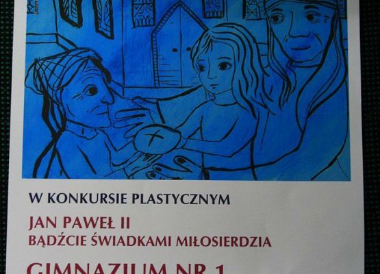 Laureatki Powiatowego Konkursu Plastycznego – „Jan Paweł II – bądźcie świadkami miłosierdzia” grafika