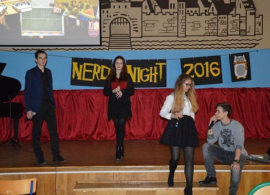 Spotkanie z licealistami podczas III edycji Nocy Naukowców grafika