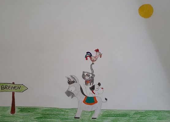 „DIE BREMER STADTMUSIKANTEN” grafika