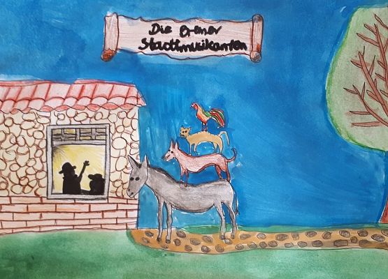 „DIE BREMER STADTMUSIKANTEN” grafika