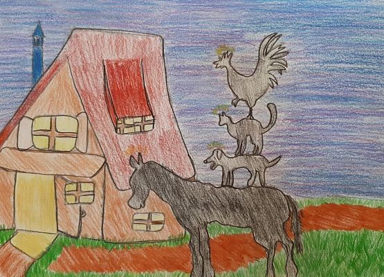 „DIE BREMER STADTMUSIKANTEN” grafika