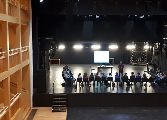 VIIa i IId na lekcji w Teatrze Szekspirowskim grafika