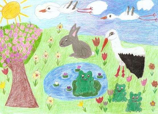 „Wiosna za oknem”- internetowy konkurs plastyczny grafika