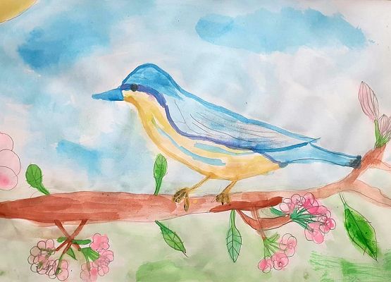 „Wiosna za oknem”- internetowy konkurs plastyczny grafika