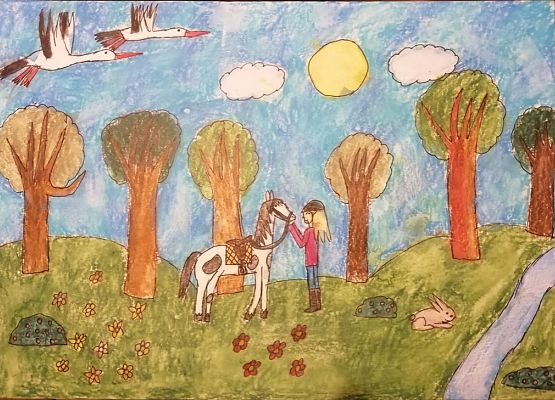 „Wiosna za oknem”- internetowy konkurs plastyczny grafika