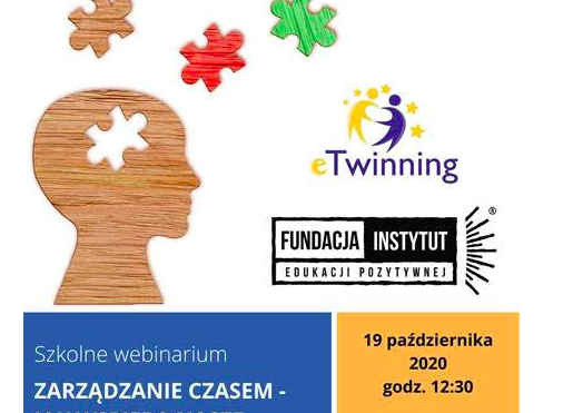 Webinarium eTwinning : „Zarządzanie czasem- jak wspiera nasze samopoczucie” grafika