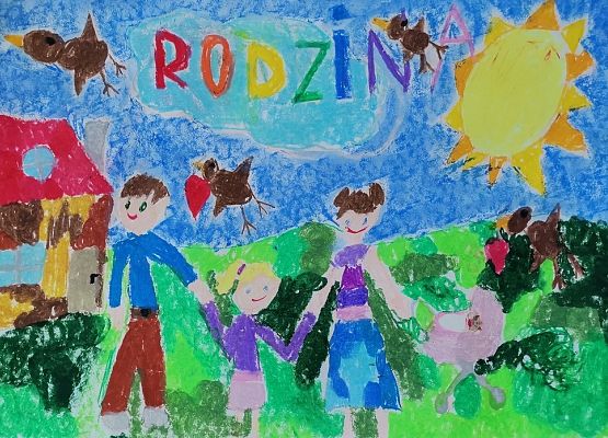 Nagrodzona twórczość dziecięca „Bezpieczna rodzina” grafika