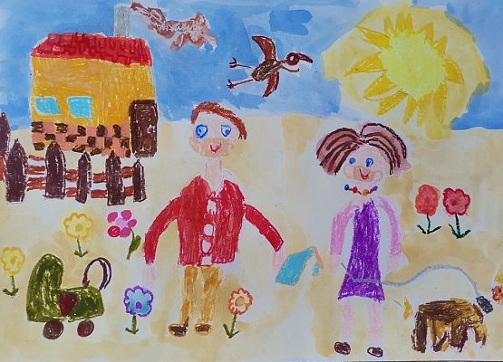 Nagrodzona twórczość dziecięca „Bezpieczna rodzina” grafika