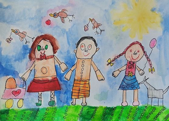 Nagrodzona twórczość dziecięca „Bezpieczna rodzina” grafika