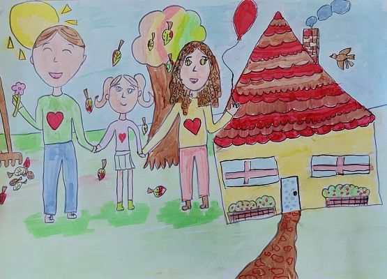 Nagrodzona twórczość dziecięca „Bezpieczna rodzina” grafika