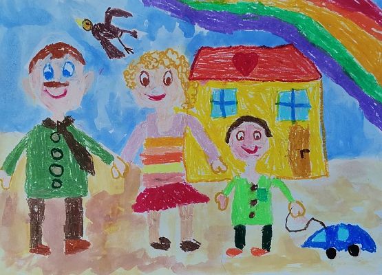 Nagrodzona twórczość dziecięca „Bezpieczna rodzina” grafika