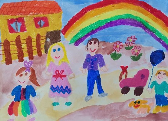 Nagrodzona twórczość dziecięca „Bezpieczna rodzina” grafika