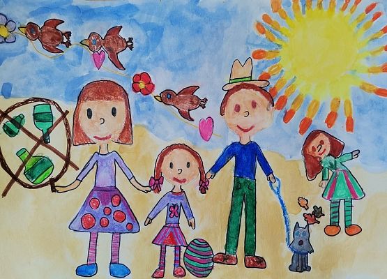 Nagrodzona twórczość dziecięca „Bezpieczna rodzina” grafika