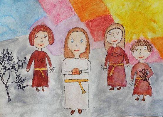 Laureatki konkursu plastycznego grafika