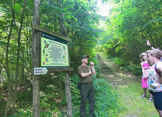 Lekcja przyrody kl. 4a w Uroczysku Drętowo grafika