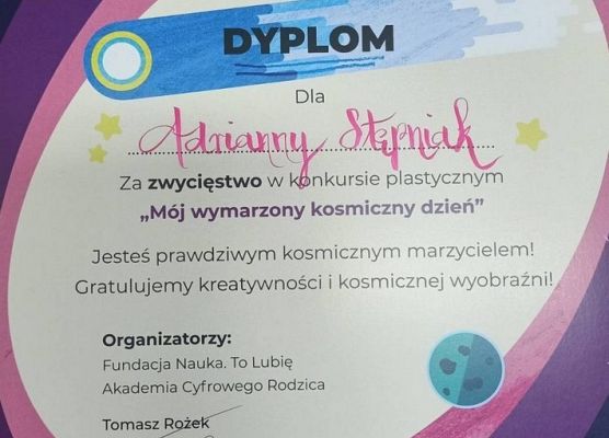 „Mój wymarzony kosmiczny dzień" w twórczości plastycznej grafika