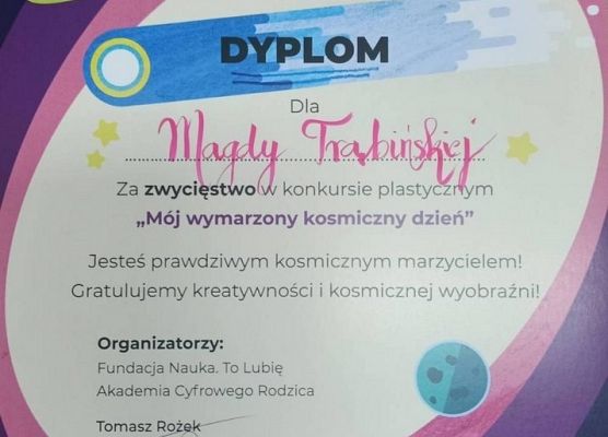 „Mój wymarzony kosmiczny dzień" w twórczości plastycznej grafika