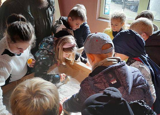 Lekcja przyrody w terenie grafika