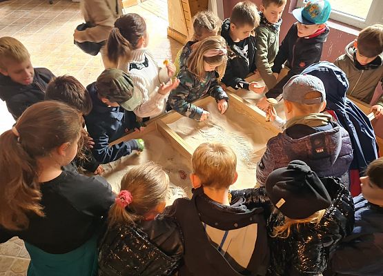 Lekcja przyrody w terenie grafika