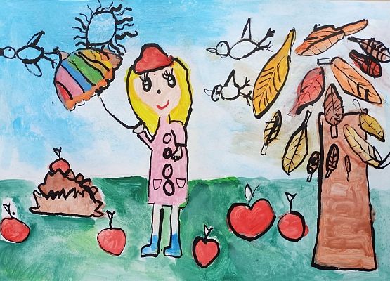 Talenty plastyczne w konkursie „Jesienna pocztówka” grafika