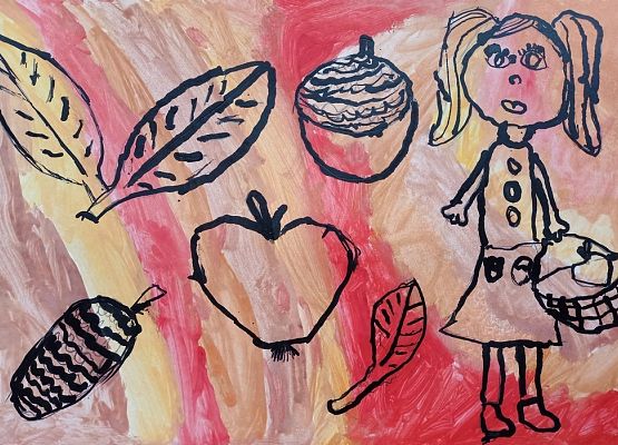 Talenty plastyczne w konkursie „Jesienna pocztówka” grafika