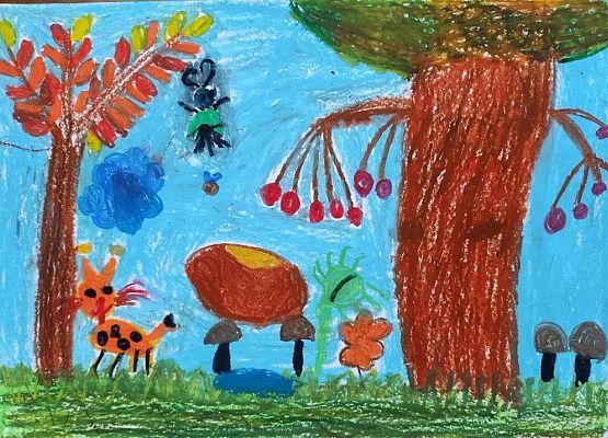 Talenty plastyczne w konkursie „Jesienna pocztówka” grafika