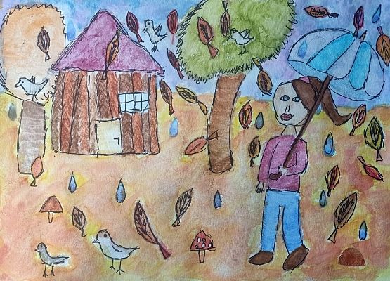 Wyróżnienie w XXVI Pomorskim Konkursie Plastycznym: „Jesień na Kaszubach” grafika