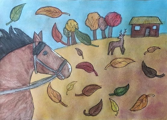 Wyróżnienie w XXVI Pomorskim Konkursie Plastycznym: „Jesień na Kaszubach” grafika