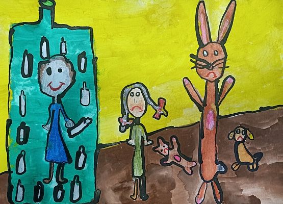 Wyróżnieni w konkursie plastycznym: „Stop uzależnieniom" grafika