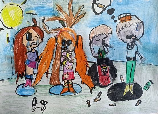 Wyróżnieni w konkursie plastycznym: „Stop uzależnieniom" grafika