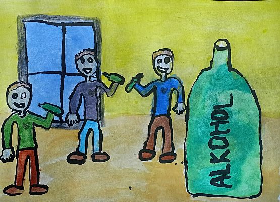 Wyróżnieni w konkursie plastycznym: „Stop uzależnieniom" grafika