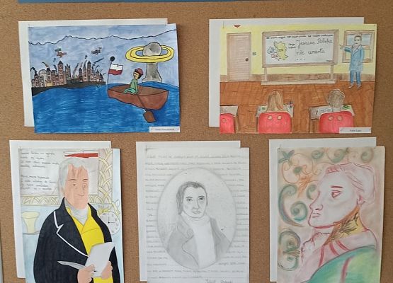 Lekcja historii z Józefem Wybickim - rozstrzygnięcie konkursu plastycznego grafika