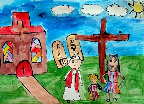 Prace plastyczne w konkursie  "Jan Paweł II - Blask Prawdy" grafika