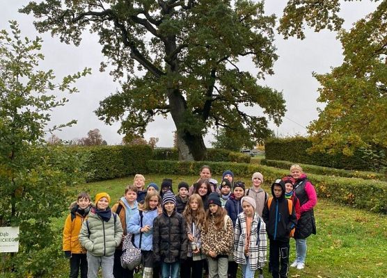 Jesienne barwy dworku w Będominie grafika