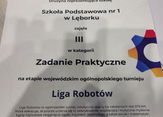 III miejsce w etapie wojewódzkim Ogólnopolskiego Turnieju Ligi Robotów grafika