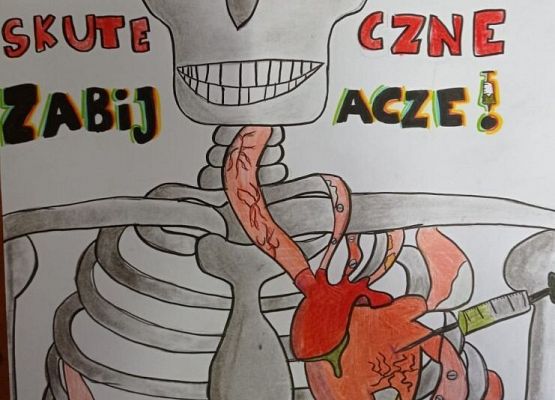 Zdrowy styl życia – „Stop uzależnieniom” -  rozstrzygnięty konkurs plastyczny grafika