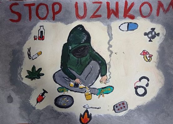 Zdrowy styl życia – „Stop uzależnieniom” -  rozstrzygnięty konkurs plastyczny grafika