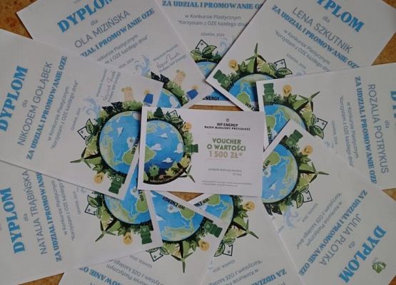 Korzystam z OZE każdego dnia – dyplomy i wyróżnienia grafika