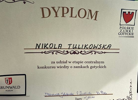 Etap centralny konkursu wiedzy o zamkach gotyckich grafika