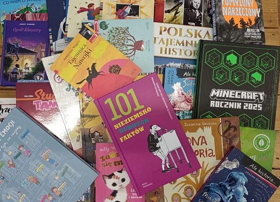 Nowości książkowe w ramach Narodowego Programu Rozwoju Czytelnictwa 2.0 w szkolnej bibliotece grafika