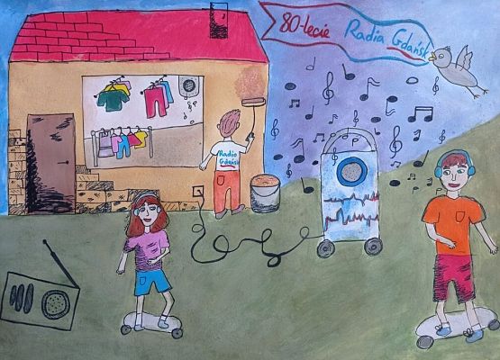 Nagroda w Wojewódzkim Konkursie Plastycznym „Gdzie gra Twoje radio?” grafika