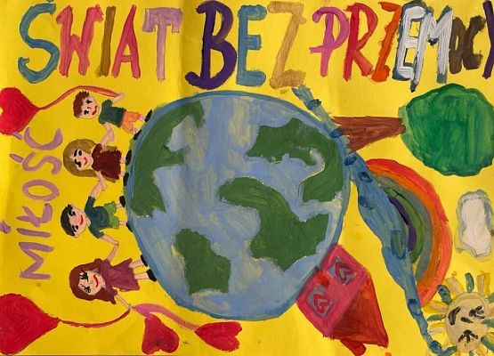 Wyniki konkursu plastycznego „Mój świat bez przemocy” grafika